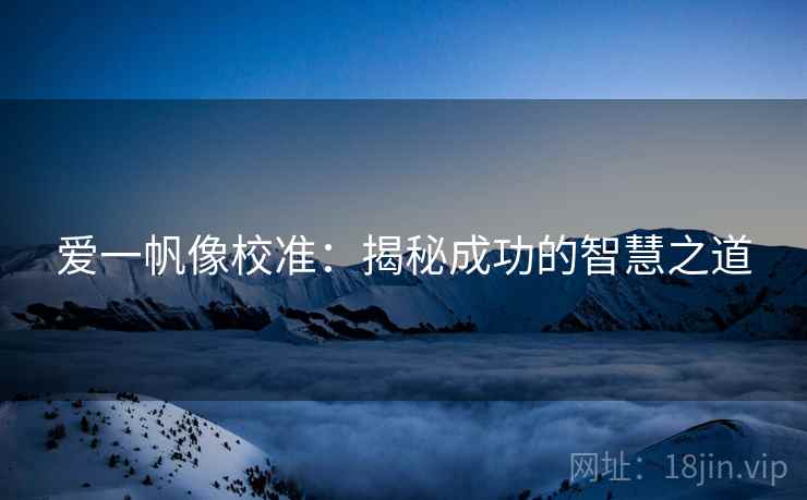 爱一帆像校准：揭秘成功的智慧之道